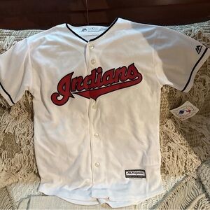 MLB Majestic Cleveland Indians Kipnis 22 white red Jersey NWT youth 10-12